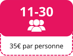 Tarifs 11 à 30 personnes