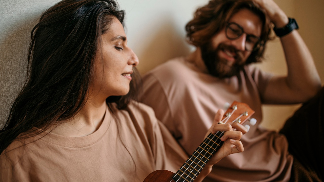 Ukulélé photo couple